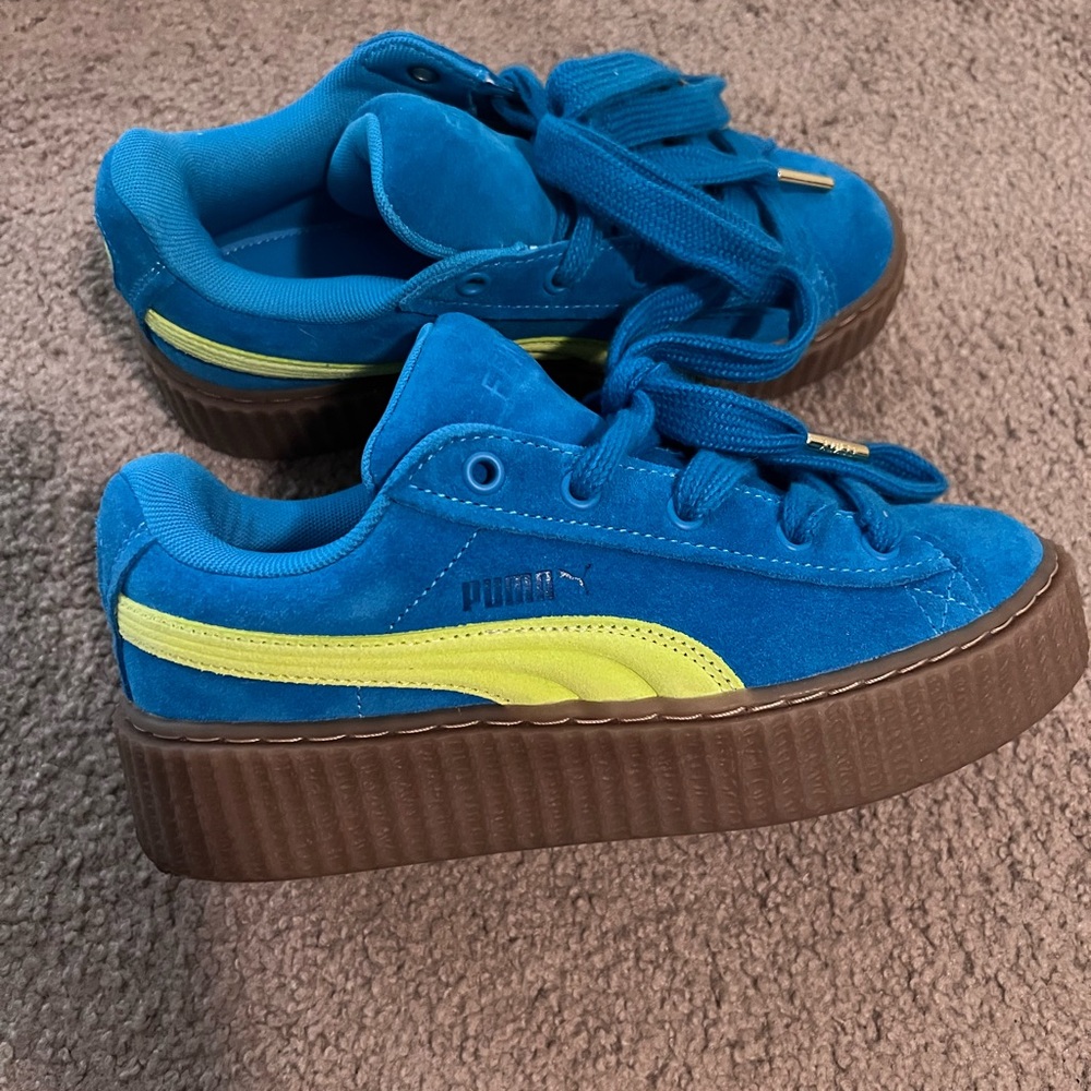 Puma Suede Sneakers in Blue and Yellow 6.5